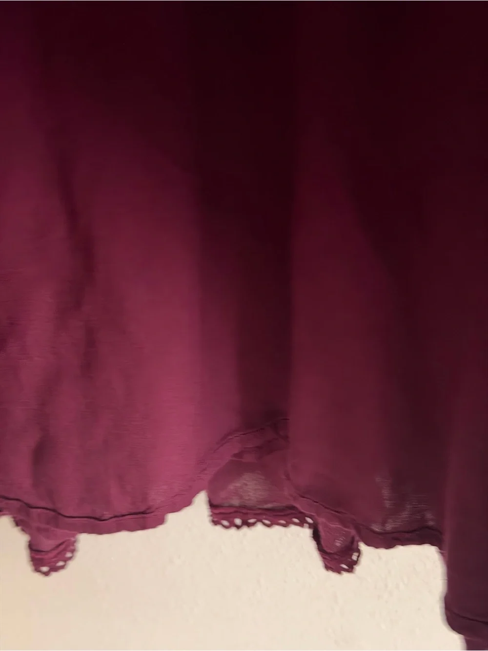 Free People Burgundy Embroidered Long-Sleeve Boho Dress